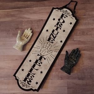 Fortune Teller Palm Reader Wall Door Sign Plaque Psychic Hamsa Halloween Decor